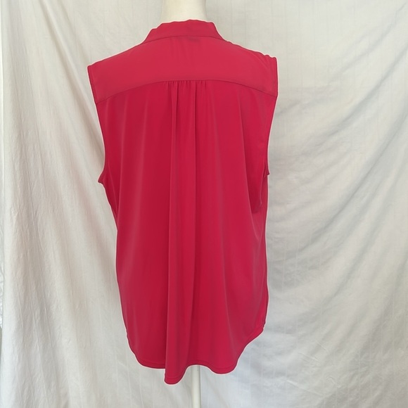 Alfani Pink SleevelessCriss Cross Blouse Sz L - Picture 4 of 11